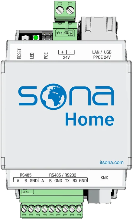 Sona Home automation server, DIN rail device
